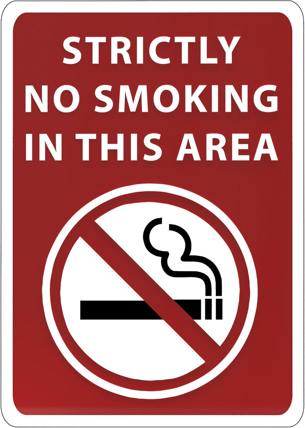 Strictly No Smoking In This Area Sign - ADA Compliant Digitally Printed Text Wall Sign - Smoke-Free Area Signs for Offices, Businesses, Hotels & Restaurants - Aluminum 7” x 5”