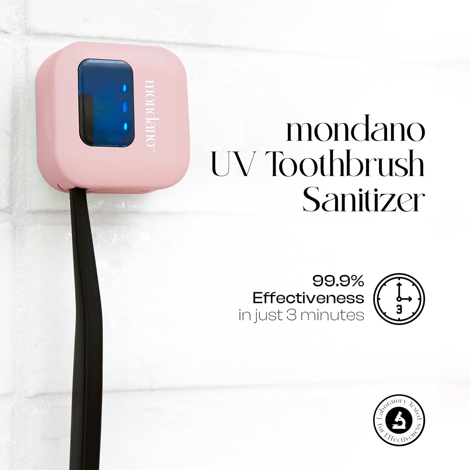 Mondano UV-C Toothbrush Sanitizer and Holder, Toothbrush Case - Manual/Electric Toothbrush Cover for Any Toothbrush Head - Rechargeable Toothbrush Travel Case, Tooth Brush Cover Cap for Home