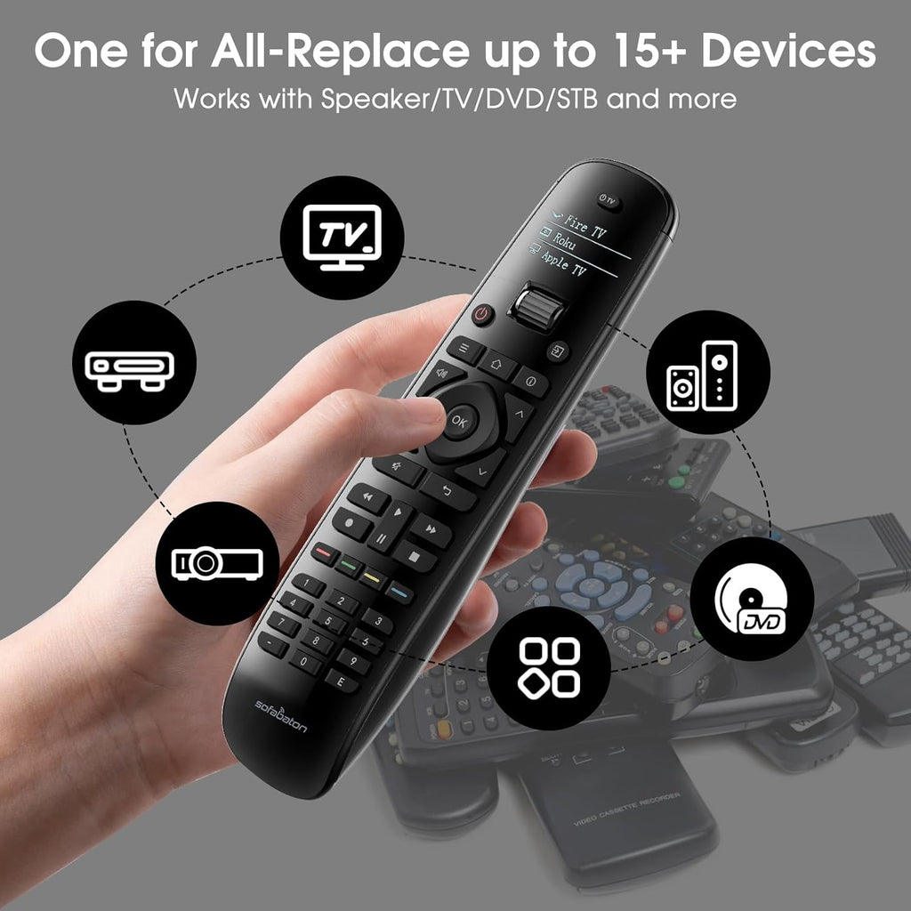 SofaBaton U2 Universal Remote Upgrade Backlit Button,Improved Scroll, All in One Universal Remote Control with App Control, Custom Macros, Compatible with Smart TVs,Sound Bar and DVD