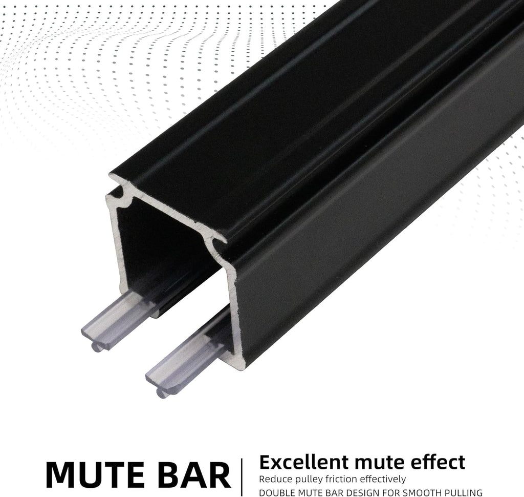 Curtain Track for Ceiling or Wall, Heavy Duty Aluminum Alloy with Smooth Sliding, Easy to Install, Black, 3ft To 18ft