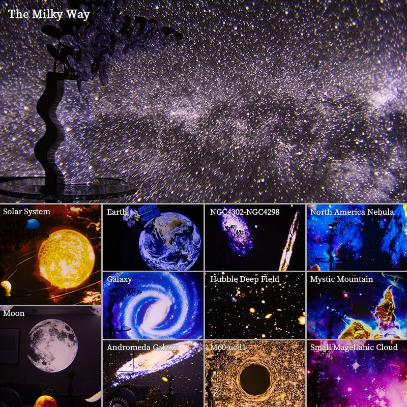Star Projector,Rusoso Planetarium Galaxy Projector,Popular Science Projector lamp 4K HD 13PCS Film Discs Nebula Ceiling Starry Skylight Light,for Kids Adults Ceiling Bedroom Living Room,Party