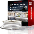 Shine Decor 50FT/15M LED Neon Rope Lights, Cool White AC 110V-120V Neon LED Strip Lights, Flexible Waterproof SMD2835 120LEDs/M Indoor Outdoor Ropes Lights, Bright Ambient Lighting Decoration
