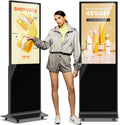 JIYANG 43 Inch Indoor Touchscreen Digital Signage Floor Standing Digital Interactive Kiosks LCD Totem Monitor with WiFi HDMI/USB Input Auto Media Player Android System,Store Displays Screens