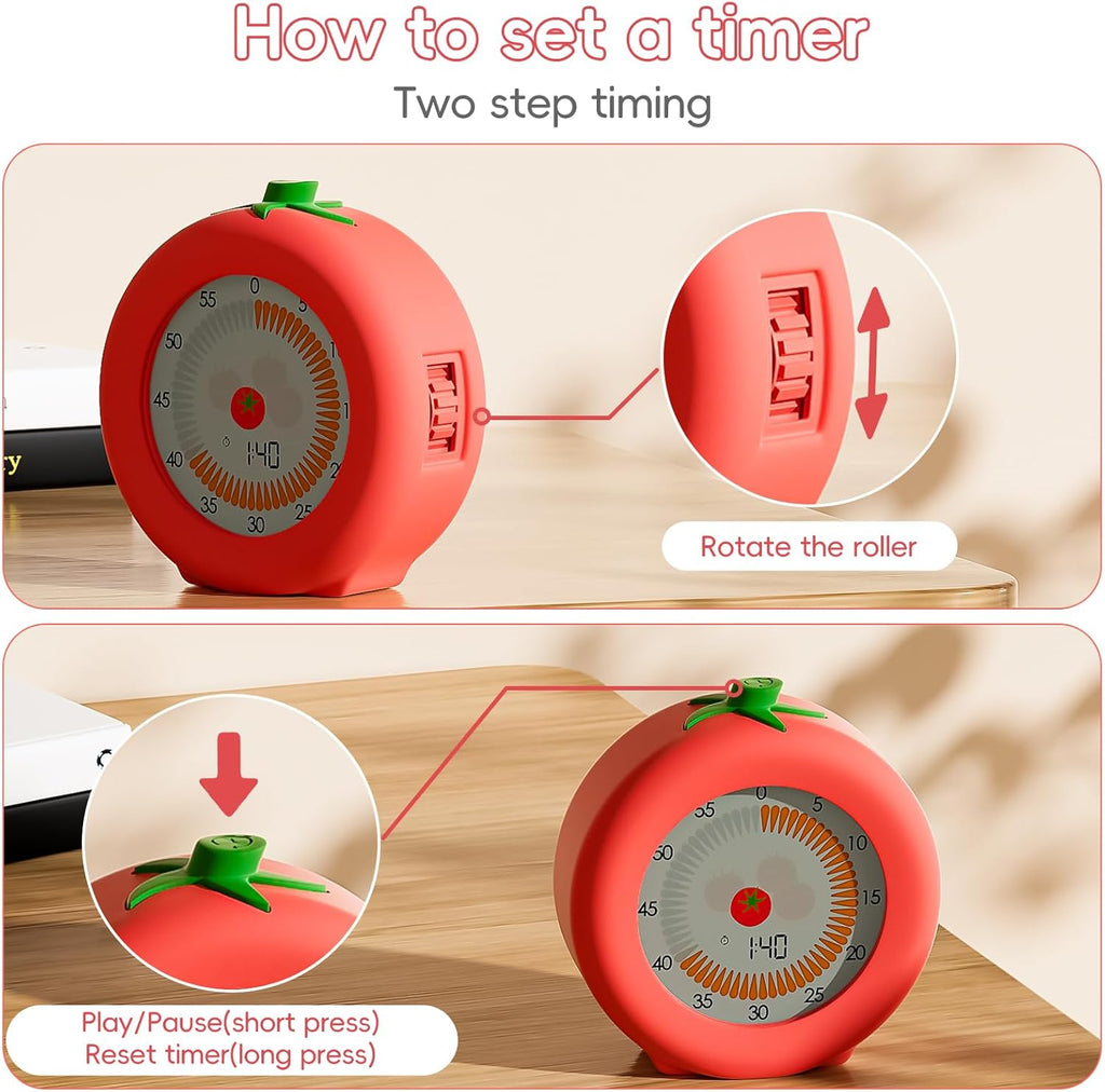 Visual Timer for Kids, 299-Minute Cute Kids Pomodoro Timer with Eye-Protection Screen & Protective Case, Homeschool Supplies Study Teaching Time Management Tool