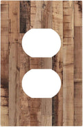 Outlet Covers Rustic Brown Wood Grain 1 Gang Duplex Wall Plate Decorative Switch Plates Electrical Receptacle Faceplate Light Switch Cover for Farmhouse Kitchen Decor