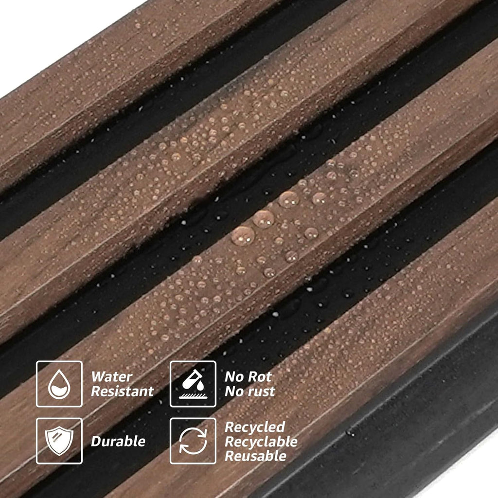 Art3d 8-Pack WPC Wood Slat Wall Panel for Interior Décor, 3D Wood Fluted Acoustic Wall Paneling for Living Room Bedroom Home & Office Accent Decor - 96 x 6 Inch Walnut