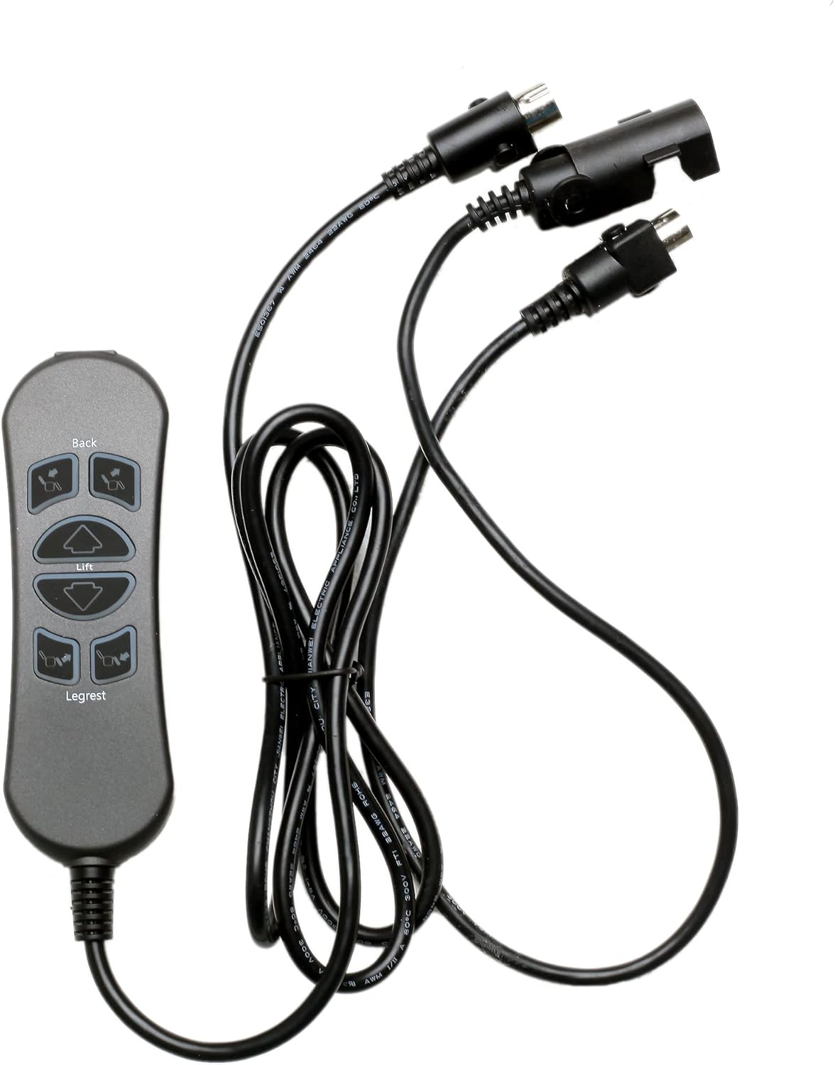 Fruhdi 6 Button 5 Pin Prong MLSK89-A2 Hand Control Handset Remote with USB and Backlight for Lift Chairs Power Recliners