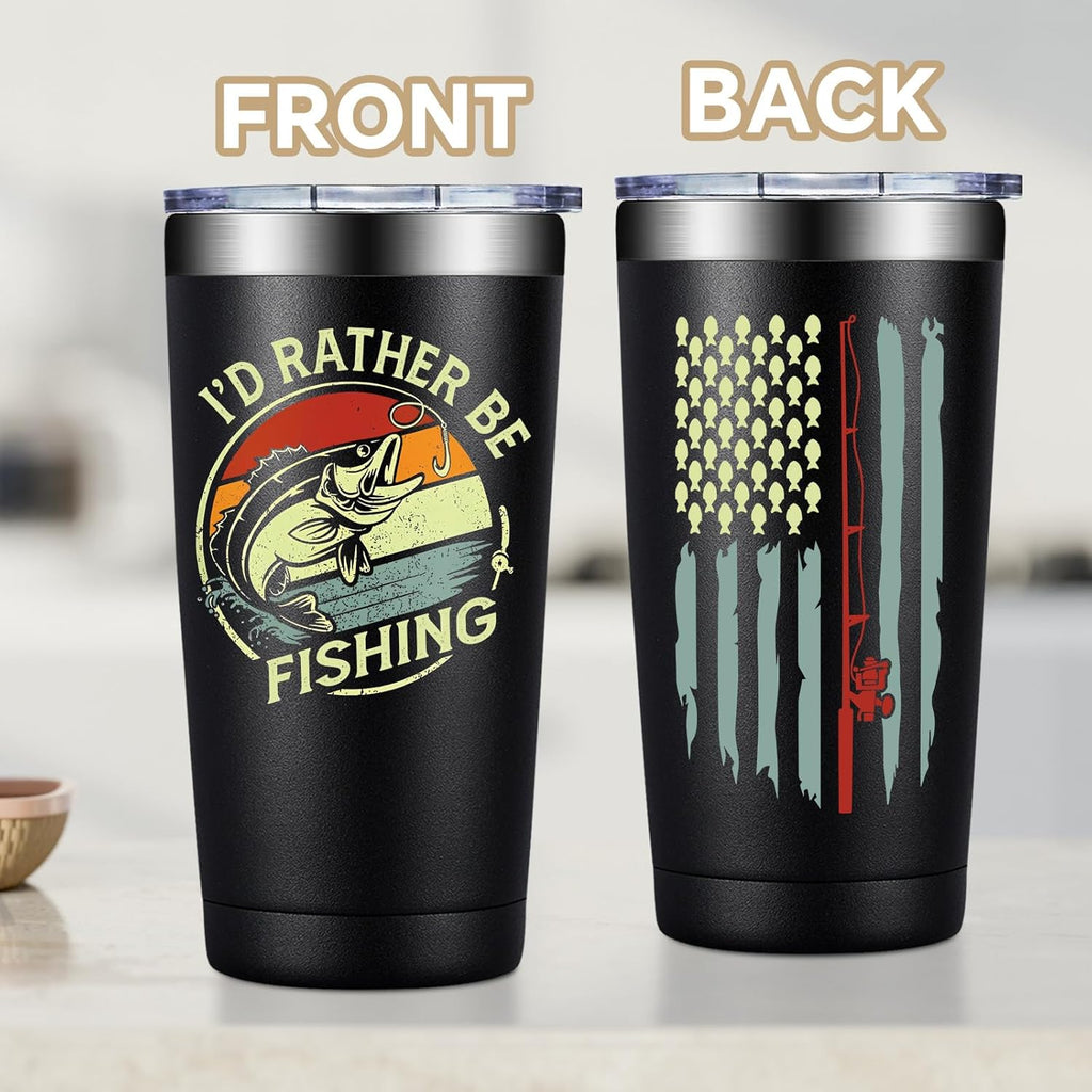 Fufandi Fishing Gifts For Men - Gifts for Fisherman - Fishing Christmas Gift, Birthday Fathers Day Gift for Dad, Men, Husband, Him - Tumbler Cup 20oz