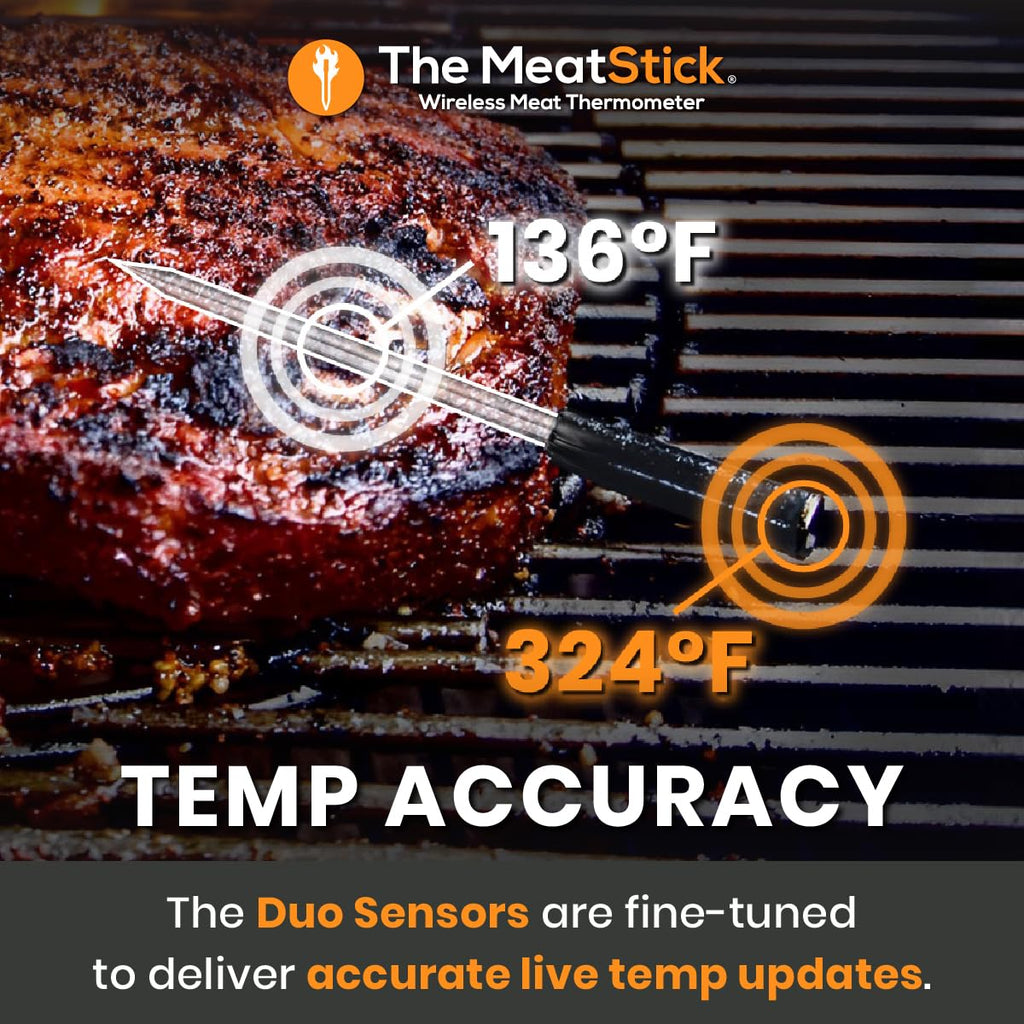 MeatStick X – Smart Wireless Meat Probe for Grilling, Smoking & BBQ | 500ft+ Bluetooth Range | Works in Oven, Smoker & Grill