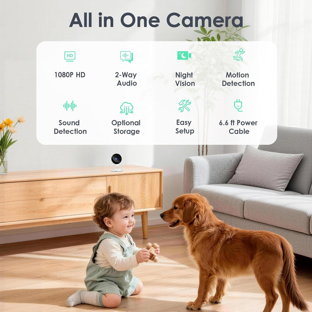 YOTON 1080P Indoor Security Camera for Baby Monitor, Pet Camera with Night Vision, 2-Way Audio, Motion Detection, Cloud & SD Card Storage, Easy Setup, Works with Alexa & Google Assistant (4 Pack)