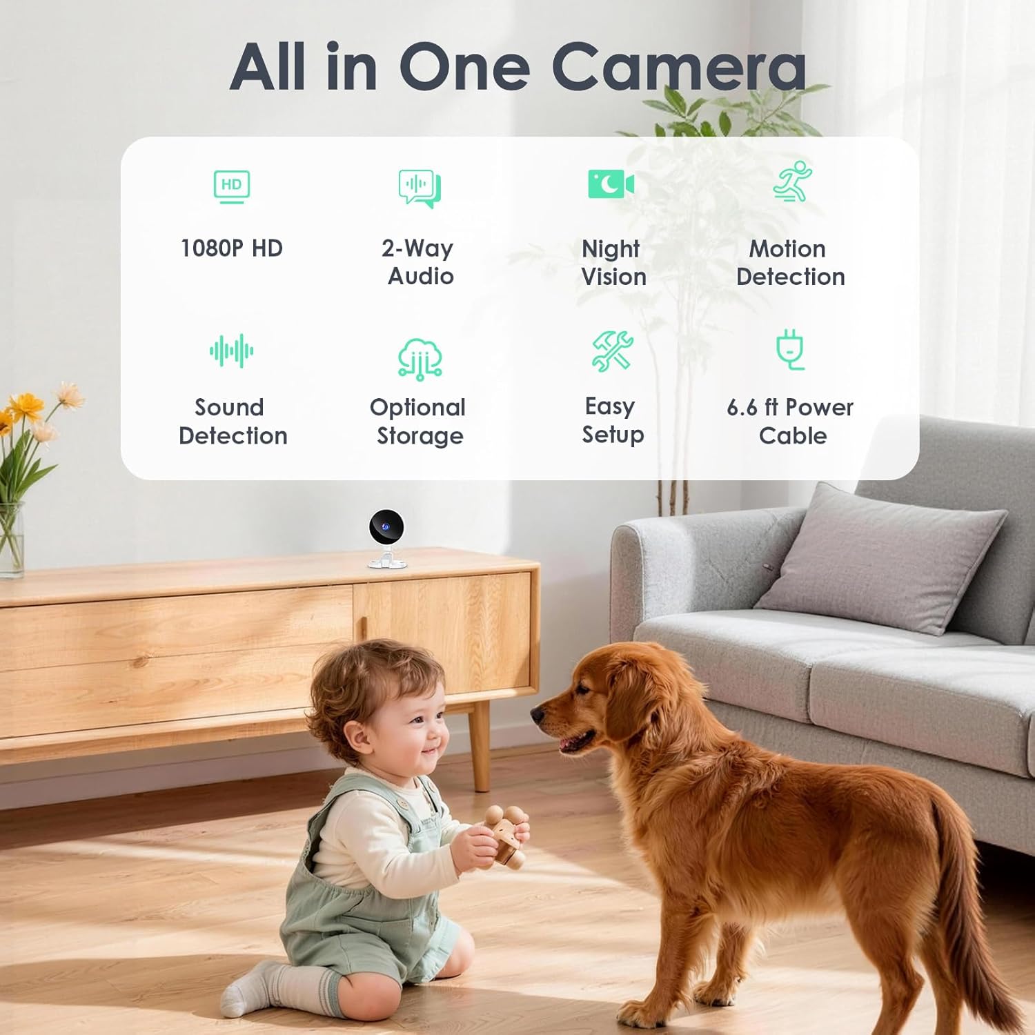 YOTON 1080P Indoor Security Camera for Baby Monitor, Pet Camera with Night Vision, 2-Way Audio, Motion Detection, Cloud & SD Card Storage, Easy Setup, Works with Alexa & Google Assistant (4 Pack)