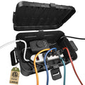 Flemoon Large Outdoor Electrical Box (12.5 x 8.5 x 5 inch), IP54 Waterproof Extension Cord Cover Weatherproof, Protect Outlet, Plug, Socket, Timer, Power Strip, Holiday Light Decoration, Black