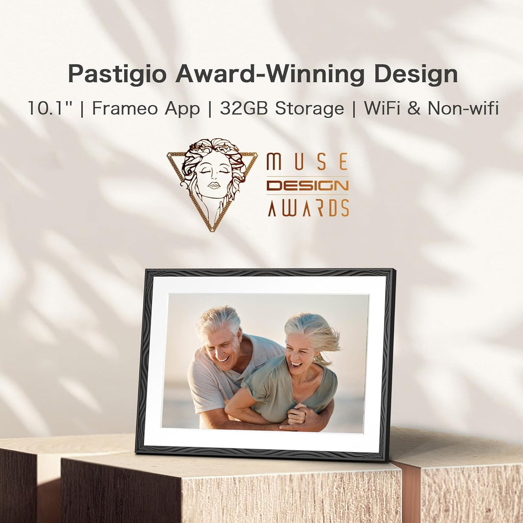 Digital Picture Frame, 10.1'' Frameo Digital Frame Wifi, 32GB Memory, 1280*800 HD Touch Screen Digital Photo Frame, Wall Mountable, Auto-Rotate, Share Instantly, Wedding, Birthday Gifts for Women, Mom