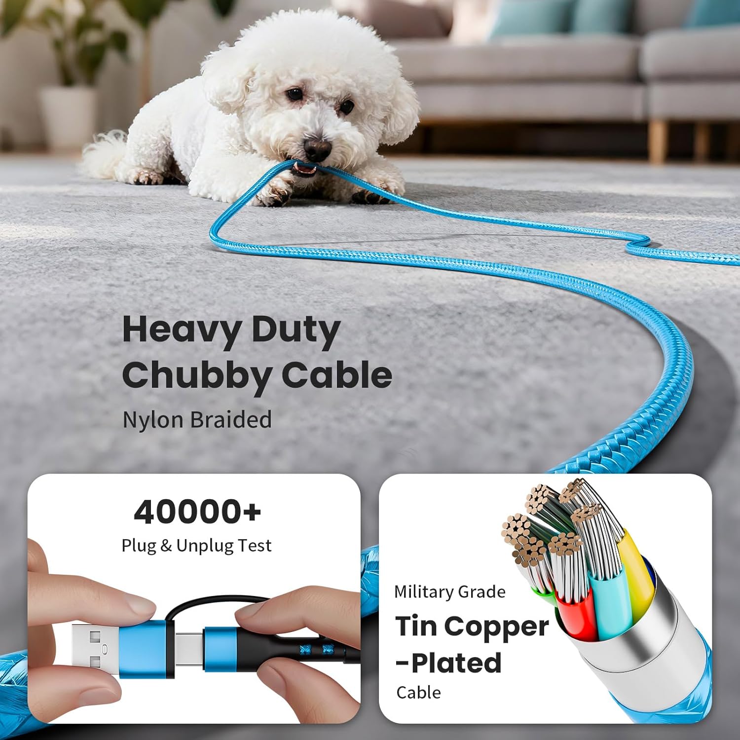 Stocking Stuffers, 3 in 2 USB A/C Cable to iPhone 17 Charger/Apple Watch Charger/Lightning, Braided Multi Charging Cable Cord, RV Camping Essentials, Designed for iWatch Series & iPhone17-11/iPad-5FT