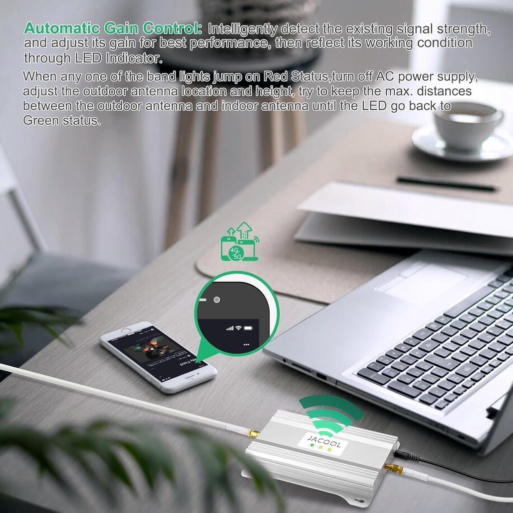 Cell Phone Signal Booster for Home Office | Boost 4G 5G LTE Signal Verizon and AT&T on Band 12/13/17 | Dual Band Cellular Repeater with High Gain Antennas Cover 5000 sq ft | FCC Approved
