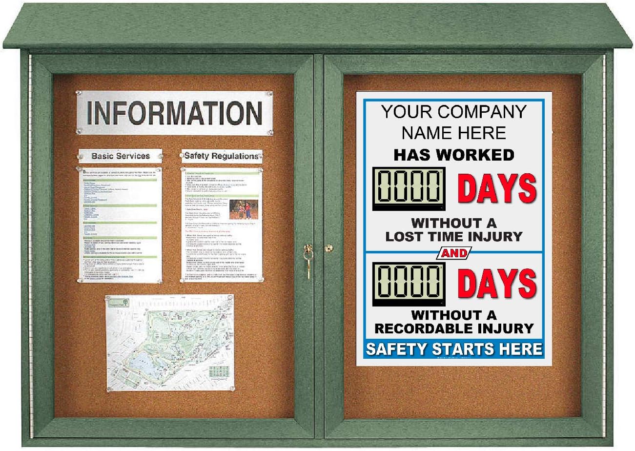 Battery Operated Custom Safety Digital Scoreboard 20" × 28" | Indoor Digital Scoreboard with Auto Day Counter | No Power Cord Needed | Track Days Without Accident Sign for Workplace Safety