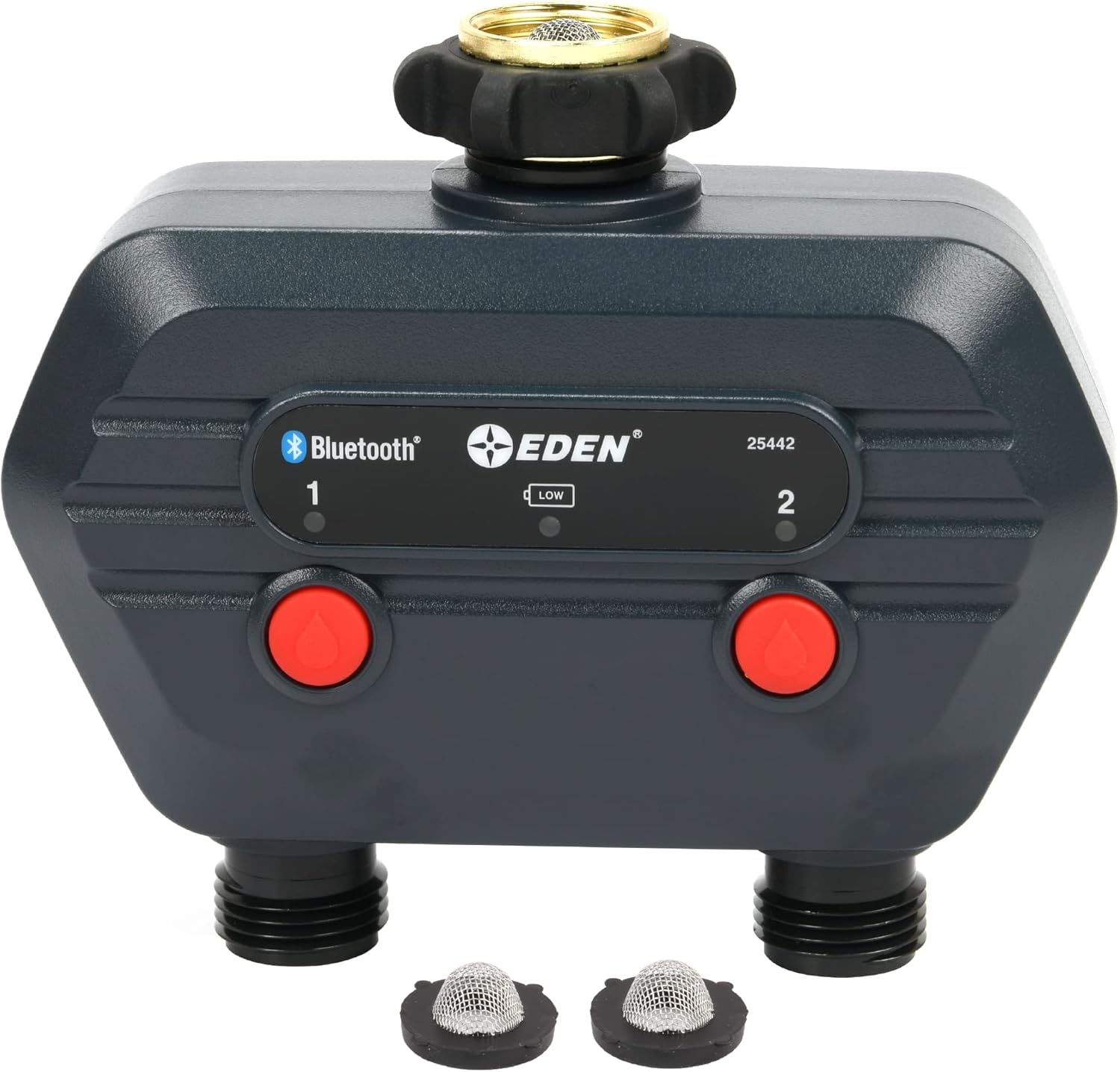 Eden 93442 2-Zone Bluetooth Water Timer for Smart Irrigation - Remote Control via App, Customizable Scheduling, and Water Delay Setting