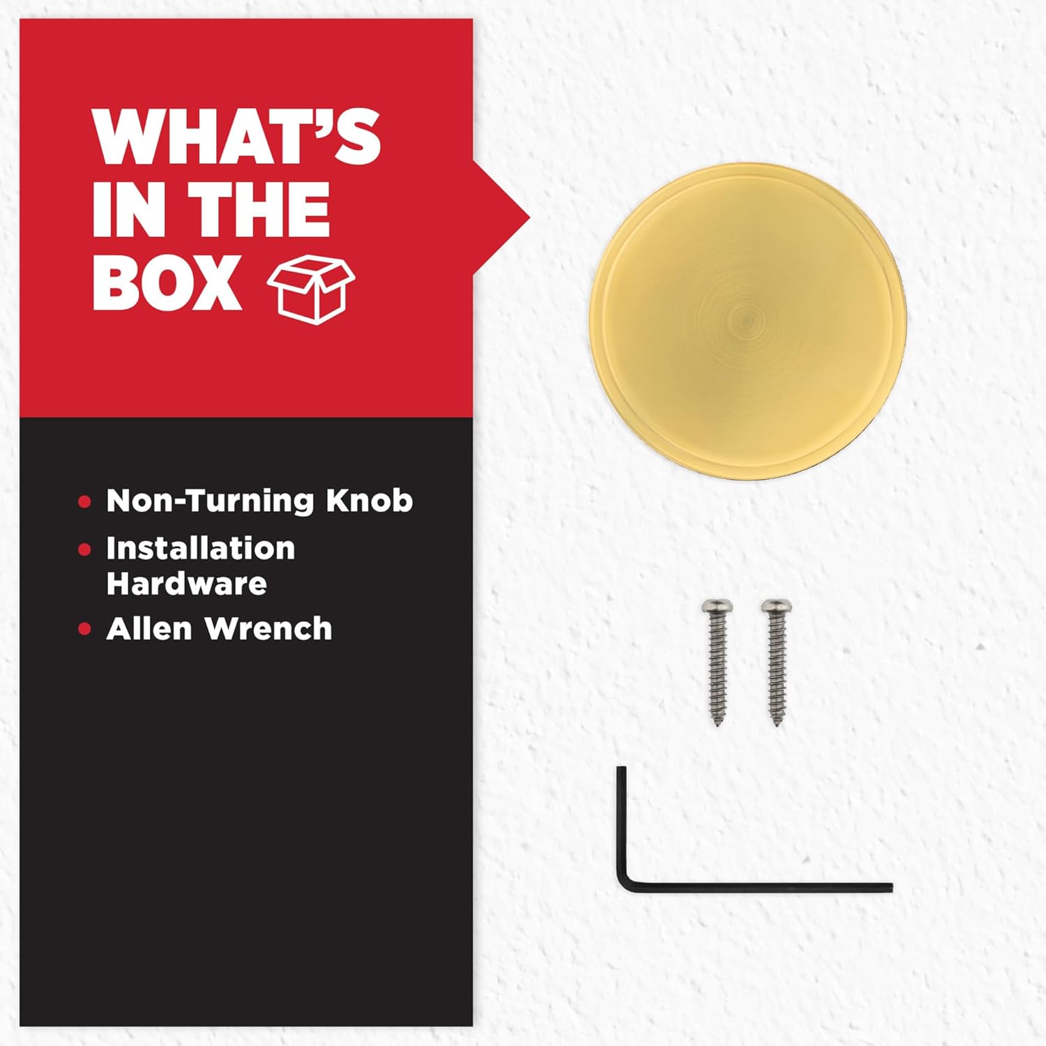 Kwikset Pismo Dummy Door Knob, Single Sided Handle for Closets, French Double Doors, and Pantry, Satin Brass, Round, Non-Turning Interior Push/Pull Door Knob, Microban Protection