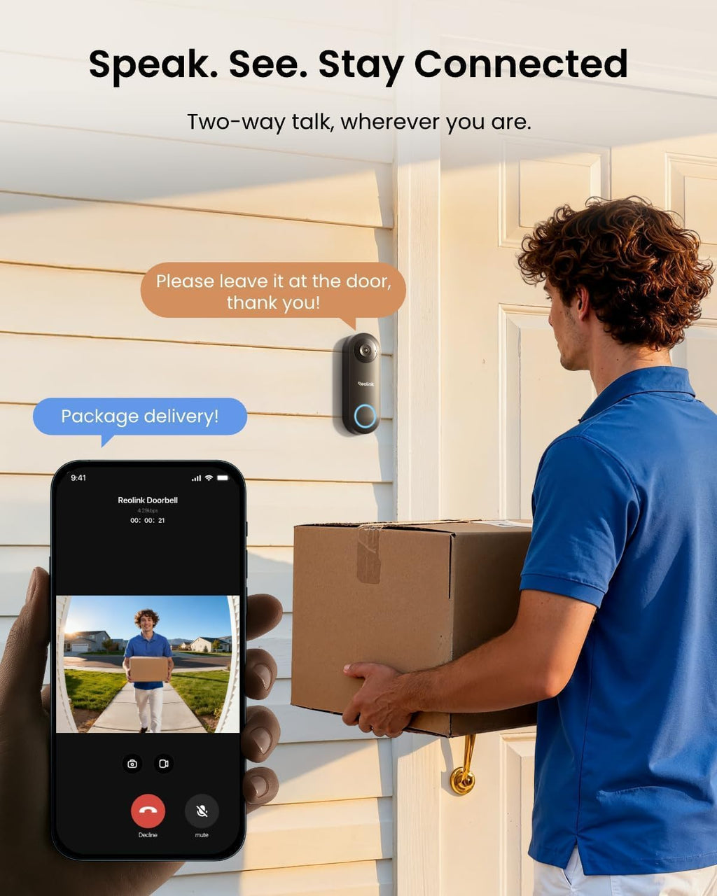 REOLINK Video Doorbell PoE Camera – 2K IP Security Camera Outdoor with Chime V2, 4:3 Aspect Ratio, 180 Degree Diagonal, 2-Way Talk, Plug & Play, Secured Local Storage, No Monthly Fee