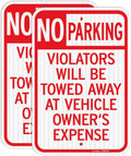 GicnKeuz Large No Parking Signs,18x12 Inches Violators Will Be Towed Away at Vehicle Owner's Expense Signs, Engineer Grade Reflective Aluminum, Fade Resistant,Indoor or Outdoor Use (2-Pack)