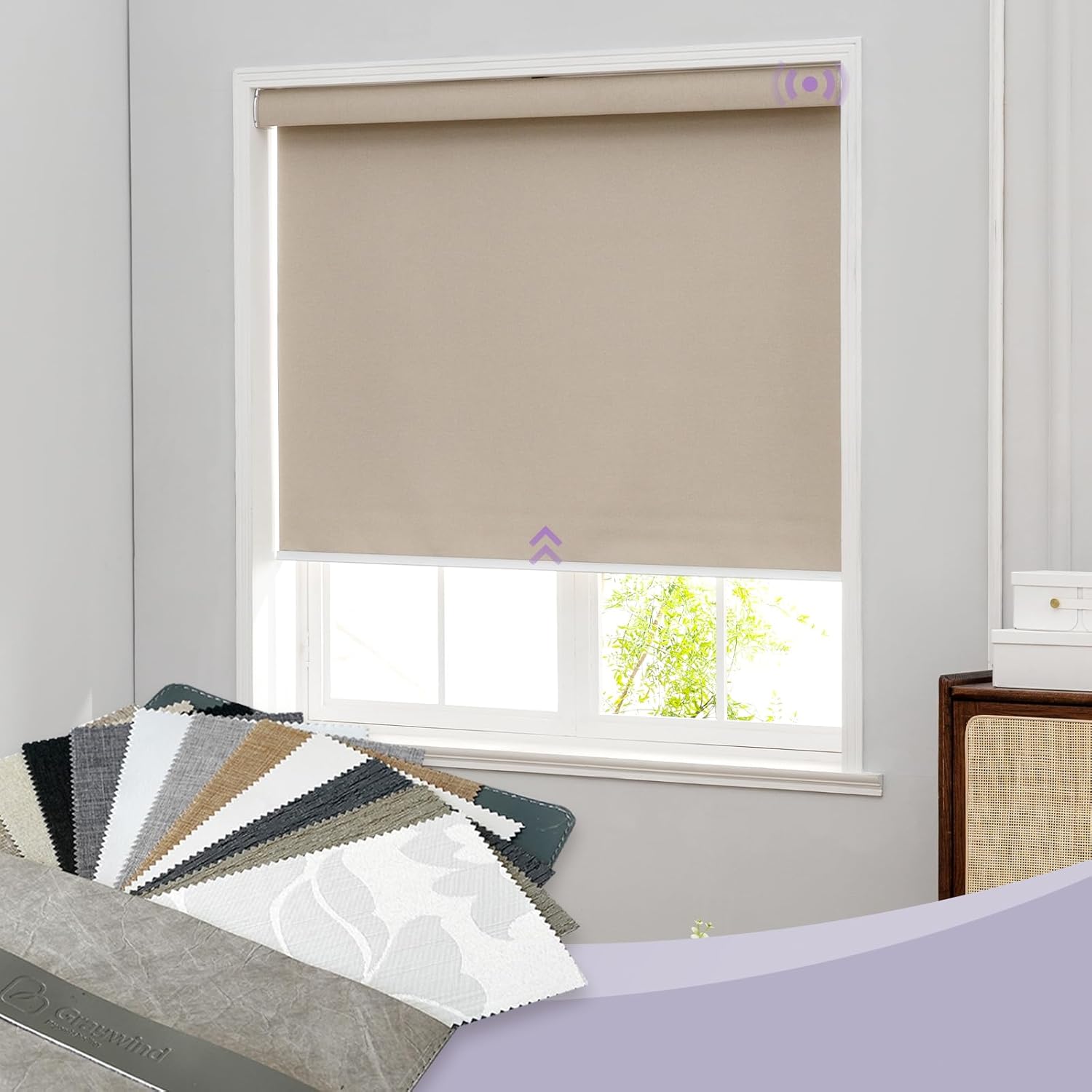 Graywind Roller Shades 100% Blackout Window Shades Fabric Sample