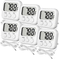 Kingdder 6 Pack Digital Thermometer with Magnetic Back External Sensor Fridge Thermometer Freezer Waterproof Room Temperature Monitor with LCD Display, Max/min Record Function for Kitchen Aquarium