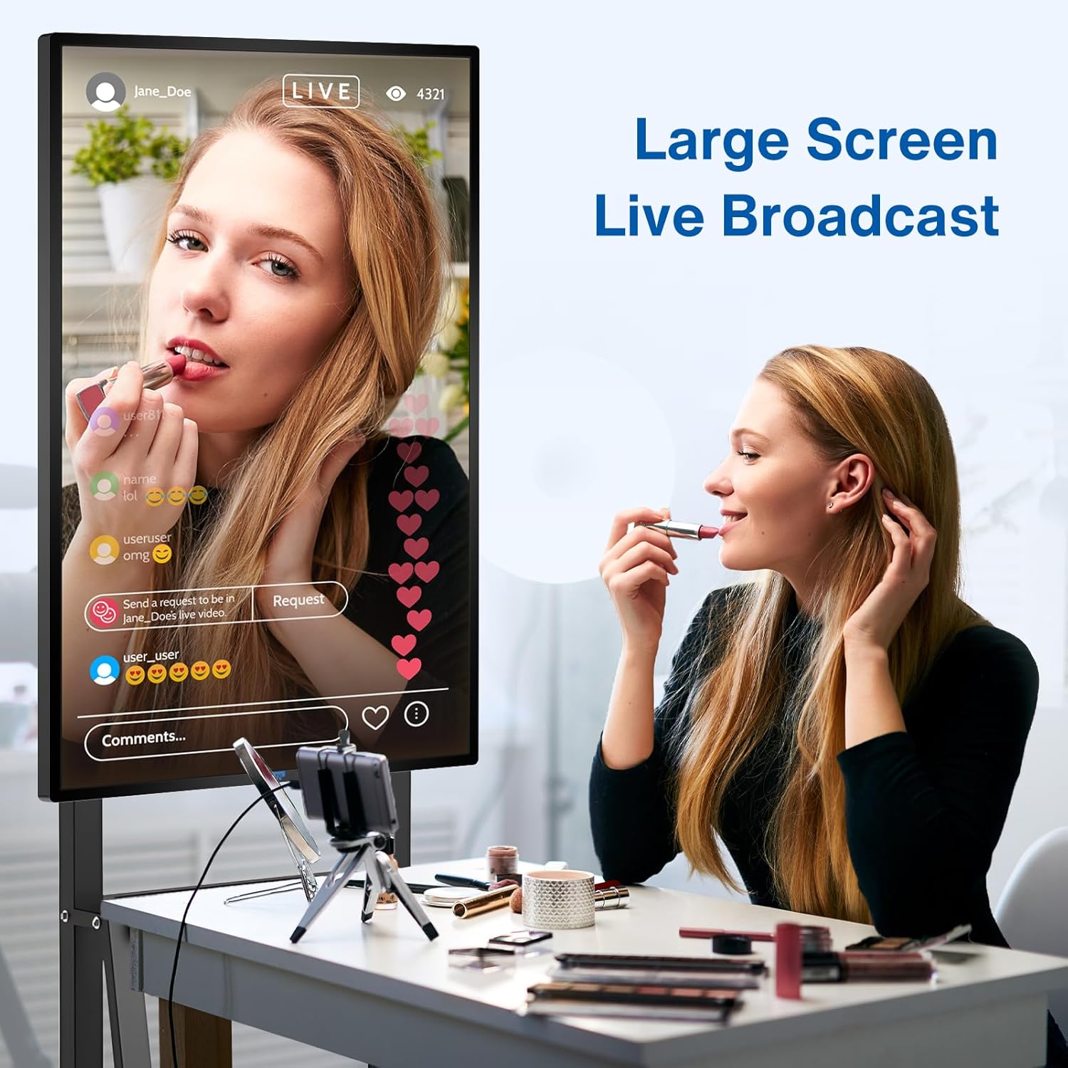 Smart Board, 49" Digital Whiteboard, Electronic Smartboard for Classroom Office Home, Screen Mirroring from Android and iOS for Live Streaming (Board Only)