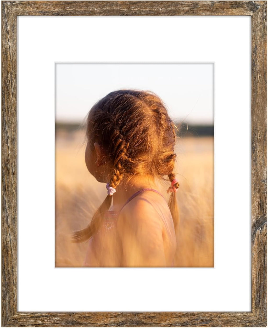 Golden State Art, 16x20 Picture Frame With Mat for 11x14 - High Definition Glass Wall Mounting Horizontal Vertical Display (Light Brown, 1 Pack)
