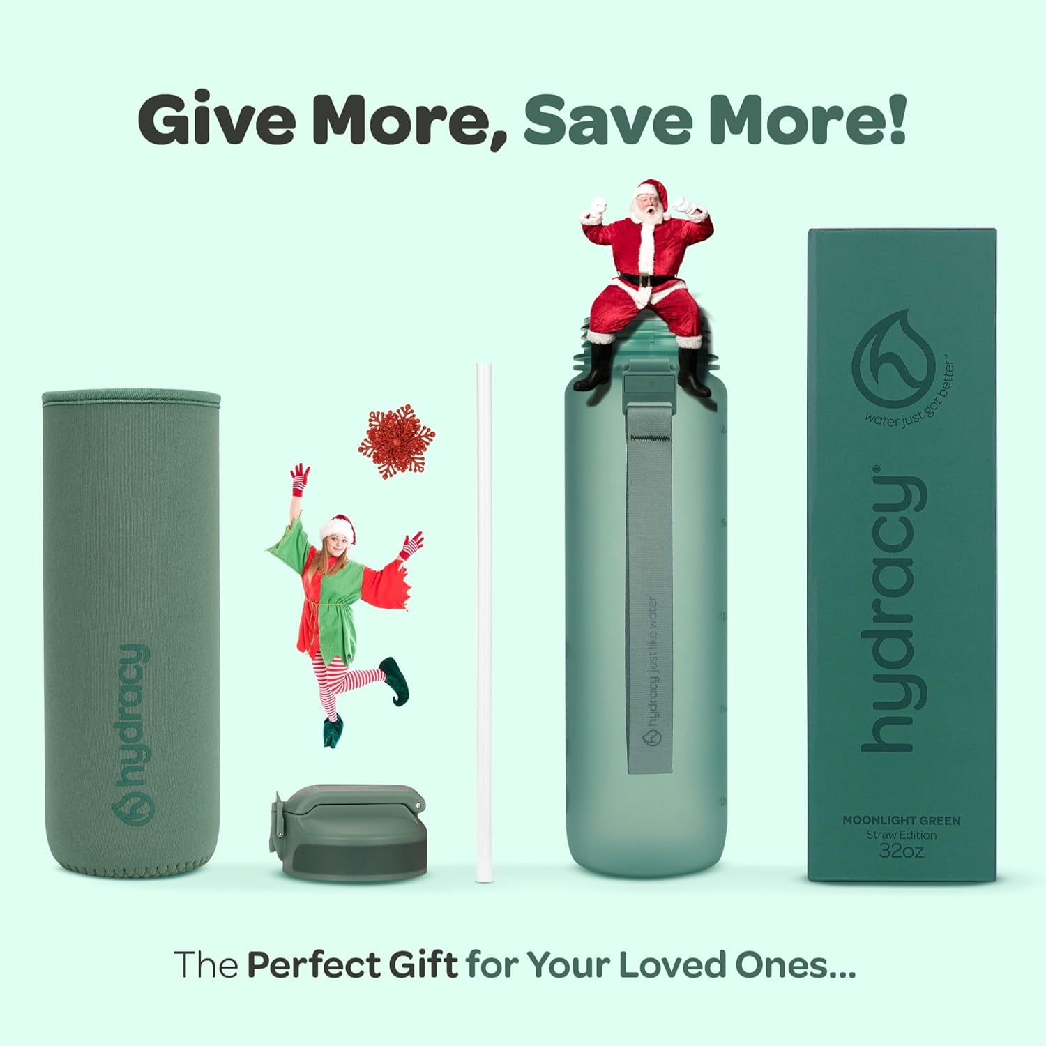 Hydracy Water Bottle with Time Marker -Large BPA Free Water Bottle & No Sweat Sleeve -Leak Proof Gym Bottle with Fruit Infuser Strainer & Times to Drink -Ideal for Fitness Sports & Outdoors
