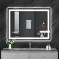 Koonmi 30x40 LED Bathroom Mirror, Backlit + Front Lit, LED Bathroom Mirror with Lights for Wall, 3 Colors, Anti-Fog, Dimmable Brightness, Memory Function, Tempered Glass