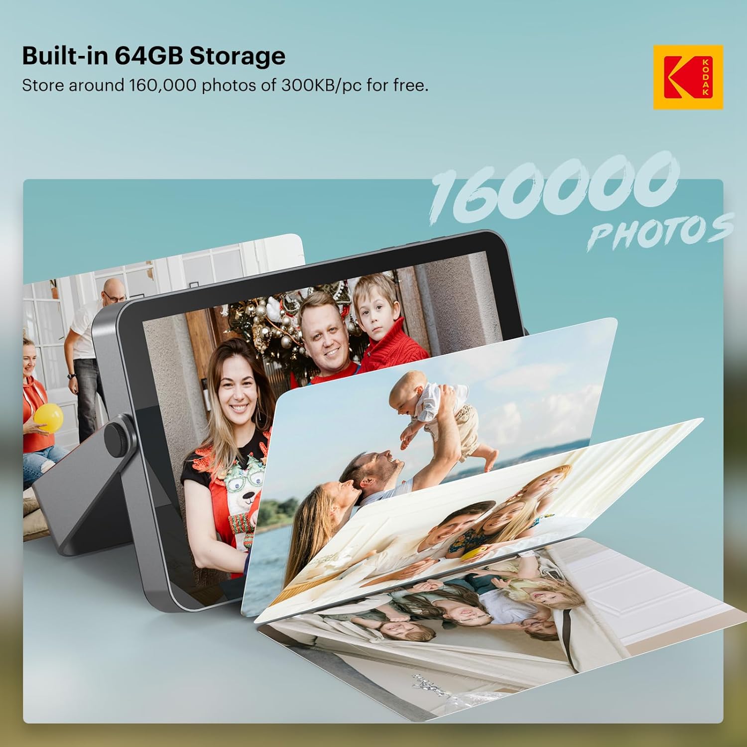 KODAK 10.1 Inch WiFi Digital Picture Frame with 64GB Storage, Electronic Smart Digital Photo Frame 1920x1200 IPS Touch Screen, Auto-Rotate, Share Moments Instantly Gifts for Women