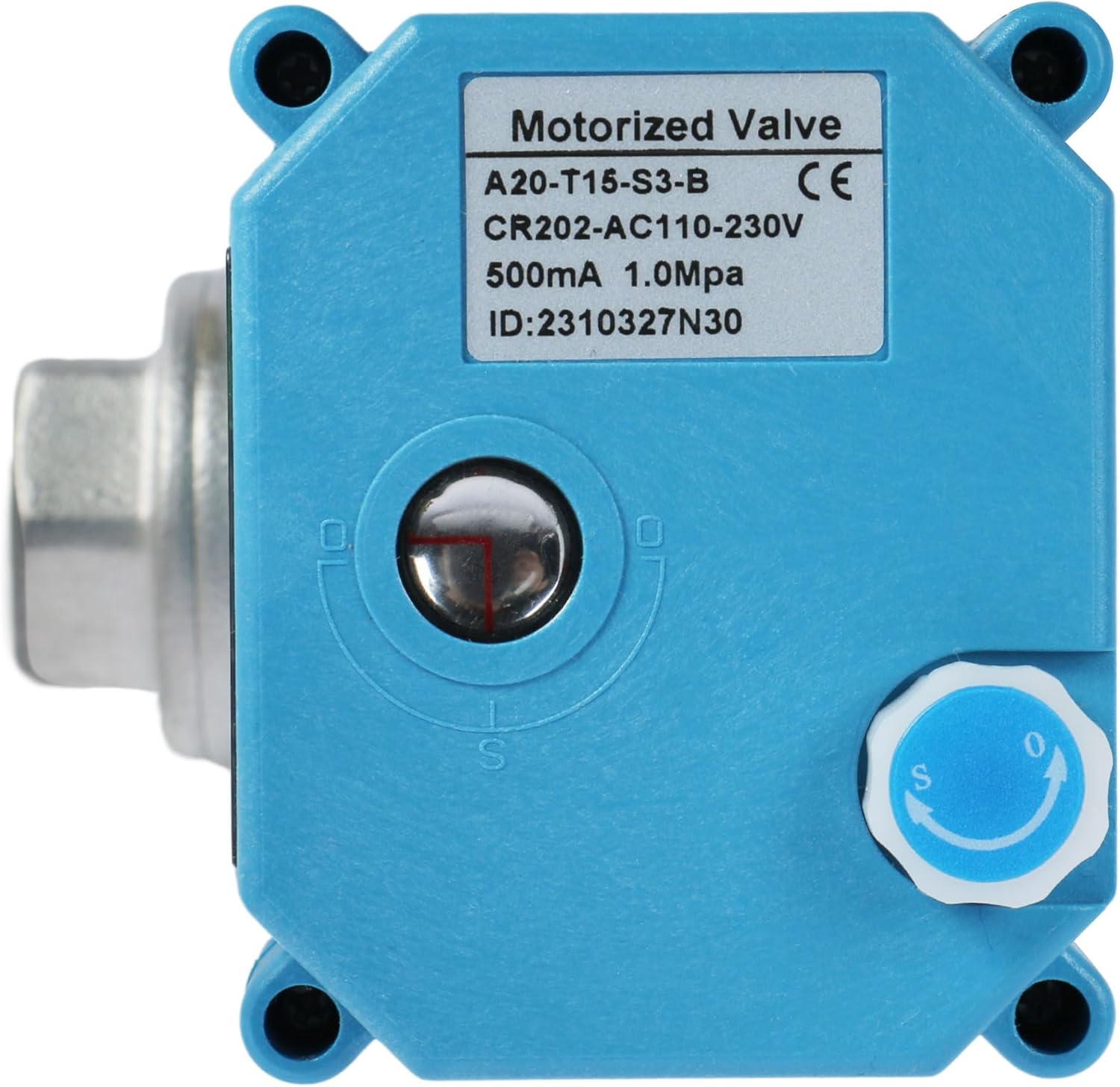 U.S. Solid 1/2" 3 Way Stainless Steel Motorized Ball Valve AC110-230V, L Type Water Shutoff Valve with Manual Function, Standard Port