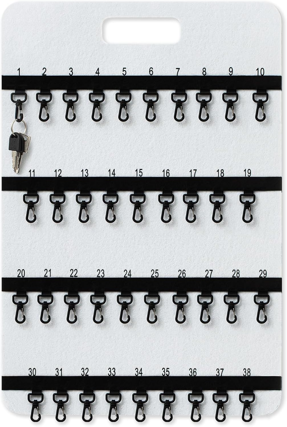 24'' x 16'' Key Rack Wall Mount with 38 Numbered Self Closing Hooks 24'' x 16'' Felt Key Holder Board Storage for Car Dealer Property Manager Valet Parking Residential Small Businesses