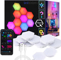 Smart Hexagon Lights DIY Hexagon Led Light App & Remote Controlled & Music Sync Features USB & Type C Modern RGB Wall Panels for Living & Gaming Decor (10Pack)