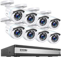 ZOSI H.265+ 16 Channel Security Camera System with AI Human Vehicle Detection, 16CH 1080p DVR and 8 x CCTV Weatherproof Bullet Camera Outdoor Indoor, 80ft Night Vision, 90°Wide Angle (No Hard Drive)