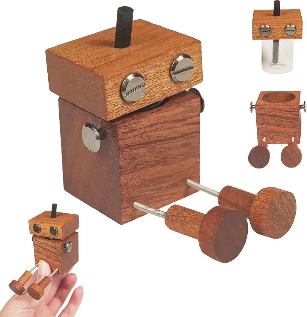 Scented Wooden Man Figurine - Magnetic Aroma Diffuser Doll for Car Vent & Dashboard, with Built-in Essential Oil Storage & Absorbent Stick, Funny Dancing Decor for Car and Desk, Brown