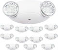 LIT-PaTH LED Emergency Lighting Fixtures with 2 LED Bug Eye Heads and Back Up Batteries- US Standard Exit Light, UL 924 and CEC Qualified, 120/277 Voltage, White, 12-Pack