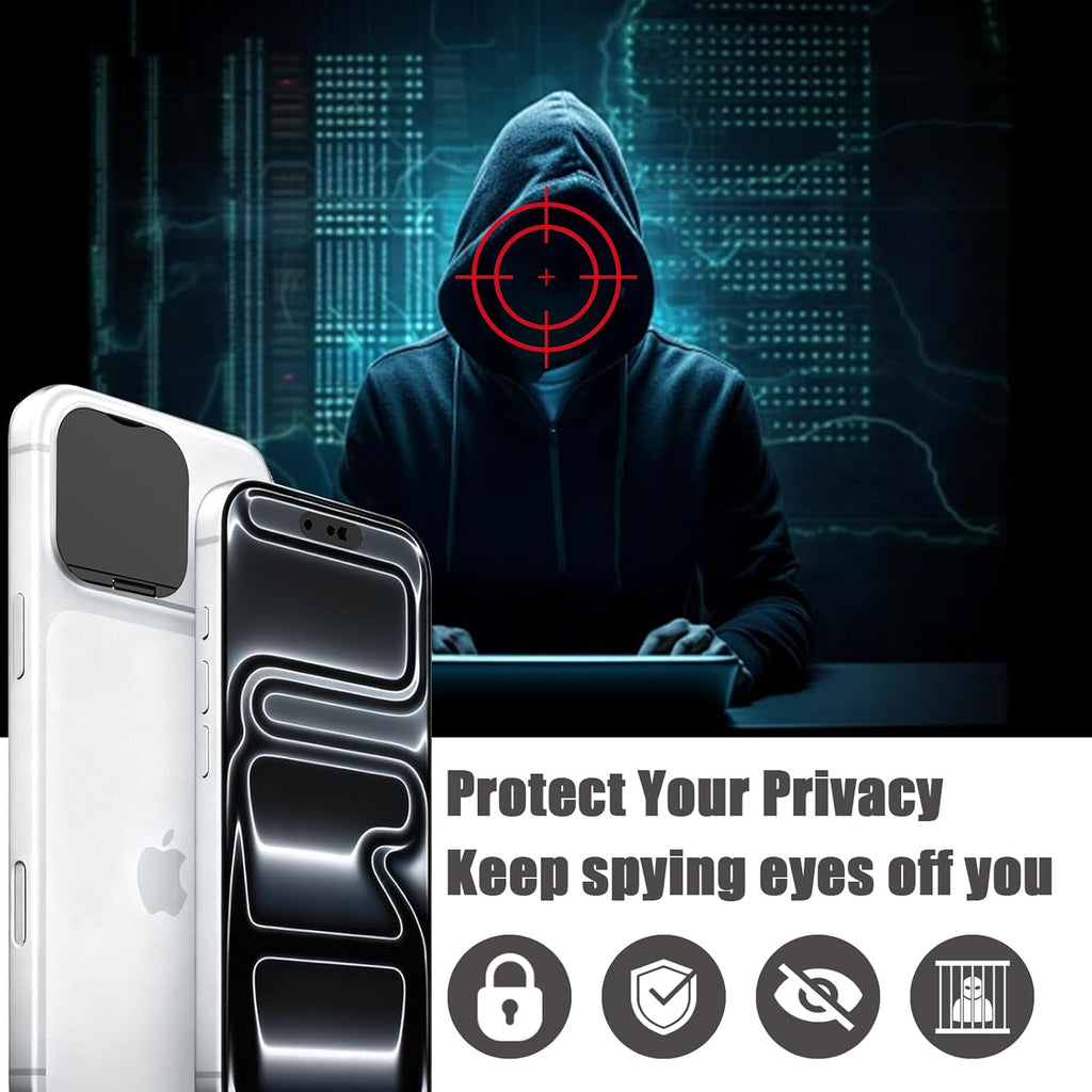 Front Camera Cover Compatible for iPhone 17Pro /17 Pro Max with Rear Lens Cover,Protect Privacy and Security But Not Affect Facial Recognition(2Pack)-2025 Updated Version Black