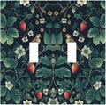Decorative Switch Plates Strawberry Birds Flowers Plant Morris Floral 2 Gang Double Toggle Outlet Light Switch Cover Wall Plate Electrical Faceplate for Bedroom Farmhouse Decor