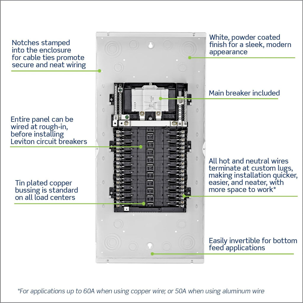 Leviton 20 Space, 20 Circuit Indoor Load Center with 200 Amp Main Circuit Breaker, LP220-BPD
