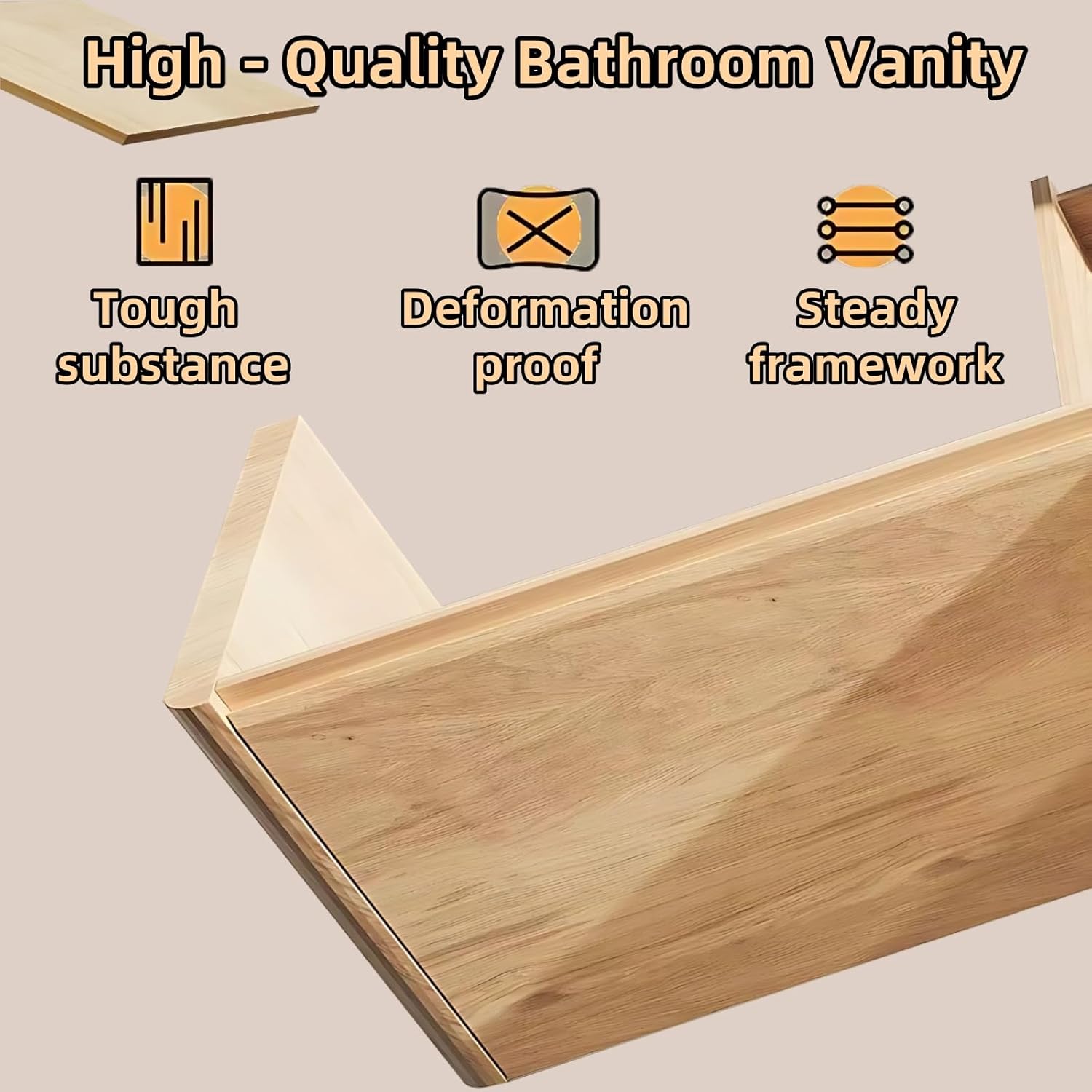 36IN Wall Mounted Bathroom Vanity Set - Wood Bathroom Vanities has Tissue Hole Design | Includes Smart Defogging Mirror Cabinet & Time Display, Rounded Corners, Glass Cabinet Doors (Style A)