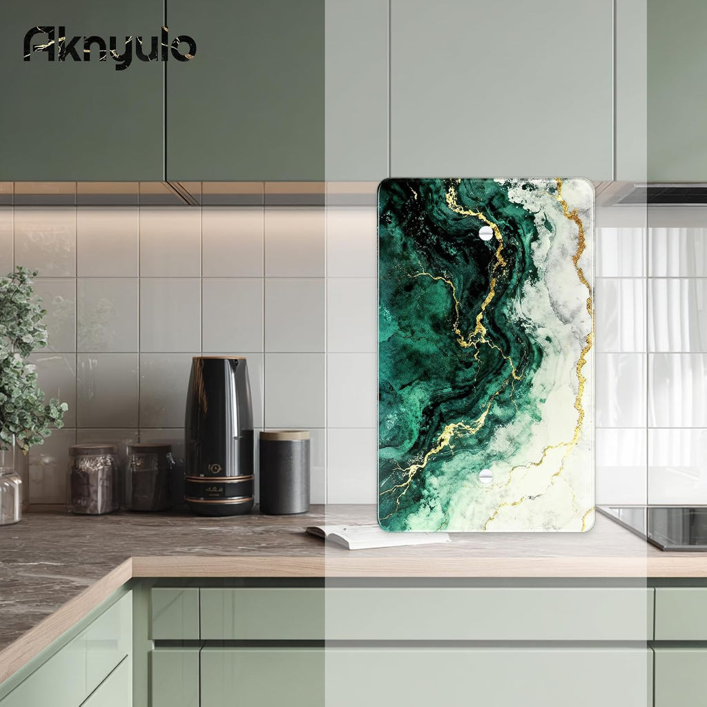 Modern Abstract Lexury Dark Turquoise Teal Blue Gray Marble Textured Acrylic Wall Plates Blank Wall Plate Light Switch Cover Plate Blank Wall Plate Decorative Acrylic Light Switch Cover