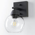 Bathroom Light Fixtures, 1-Light Matte Black Vanity Light with Hand-Blown Thick Glass Shade, High Clarity & Durable, Wall Sconce for Mirror, Kitchen, Bedroom, Hallway