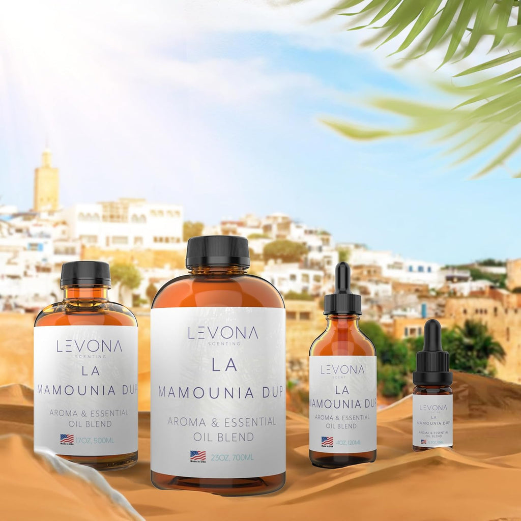 Levona Scent Aroma Diffuser Oil: Oil Diffuser Essential Oils for Diffusers for Home Luxury Scents - La Mamounia Dup Fragrance Oil - Clean & Fresh with Notes of Citrus, Rosewood, Amber & Pine -700 Ml