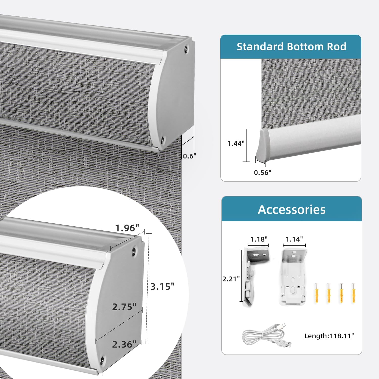 SmartWings Motorized Light Filtering Shades, Work with Matter Thread Homekit Z-Wave Alexa Google, 70% Blackout Shades Translucent, Cordless Blinds with Remote Control Rechargeable, Safari Midnight