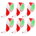 PATIKIL Floor Marking Tape 2 Inch x 110 Ft, 6 Pcs Self-Adhesive Warning Safety Tape Caution Stripe for Walls Floors Pipes Equipment Outdoor, Red/White