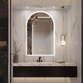 Niccy Arched LED Bathroom Mirror, 48x30 Inch Arch Frameless Backlit Mirrors for Wall Arched Lighted Vanity Mirrors Defogger and 3 Color, Explosion-Proof, HD Glass and IP65 Waterproof