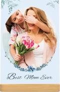Custom Metal Photo Print for Mom Personalized Mother’s Day Gifts framed photo with Bamboo Stand, Unique Photo Gift from Daughter, Son, Kids - Gift Wrapping Available