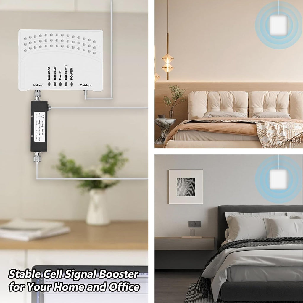 Cell Phone Booster for Home, Up to 7000Sq. Ft,Cell Phone Signal Booster for Rural Area with 2 Indoor Panel Antennas,Boosts 5G 4G LTE for Home (Dark White)