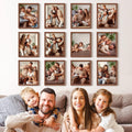 Renditions Gallery Set of 12, 8X10 Custom Photo Prints with Real Wood Picture Frames. Create Personalized Photos with Peel & Stick Photo Frames. Brown Frame